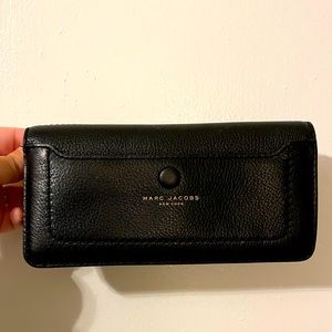 Marc Jacobs Black Pebbled Leather Wallet